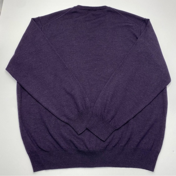 Jos. A. Bank Men's Deep Purple V-Neck Sweater 2XL 100% Italian Merino Wool - Picture 2 of 9